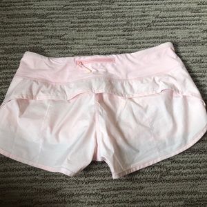 Light pink shimmer speed shorts